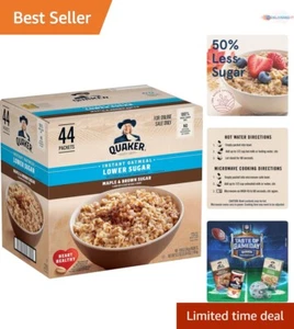 Healthy Instant Oatmeal - Pack of 44 Maple & Brown Sugar Flavor, Less Sugar - Picture 1 of 8