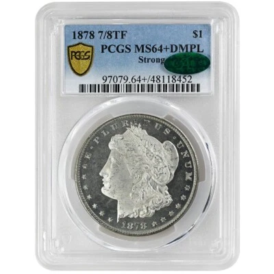 1878 7/8TF $1 Strong, Morgan Dollar, PCGS MS64+DMPL Rare Coin - Image 1 of 4