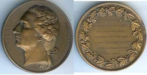 Médaille de table - Laurent LAVOISIER fermier général 1768 bronze + corne d=50mm - Picture 1 of 1