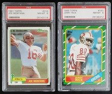 1981 Topps Joe Montana #216 and 1986 Topps Jerry Rice #101 ROOKIE CARDS PSA 8!!
