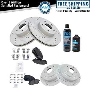 Front & Rear Performance Rotor & Metallic Brake Pad Kit w/Chemicals - Picture 1 of 9