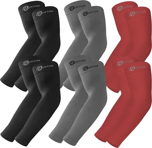 6 Pairs UV Sun Protection Arm Sleeves, UPF 50 Sports Cooling Arm Compression Sle - Picture 1 of 12