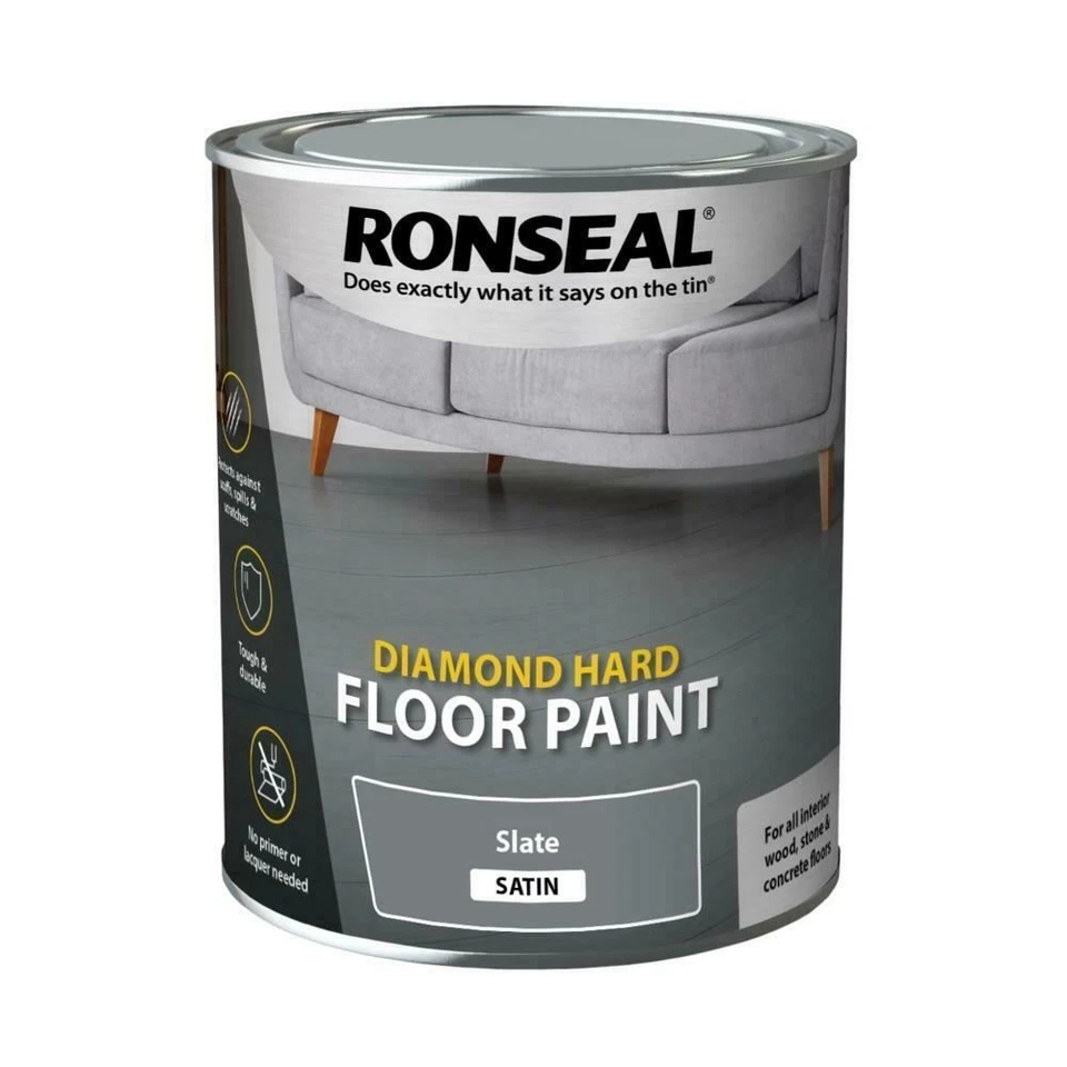 Ronseal Diamond vernice per pavimenti duri legno satinato pietra cemento 750 ml ardesia - Immagine 1 di 1