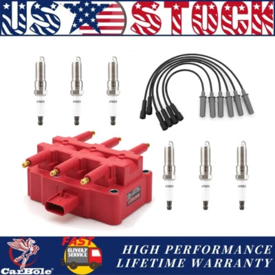 For Dodge Caravan 2001-2007 3.3L V6 1X Wire Set & 1X Coil & 6X Spark Plugs Set - Image 1 of 4