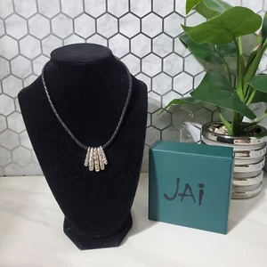 Collar JAI John Hardy Plata Esterlina 14k Estación Tribu Tribu en Cordón de Cuero - Imagen 1 de 13