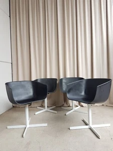Vtg Late Mid Century Carlo Colombo Set Of 4 Modernist Swivel Dining Chairs R508 - Picture 1 of 18