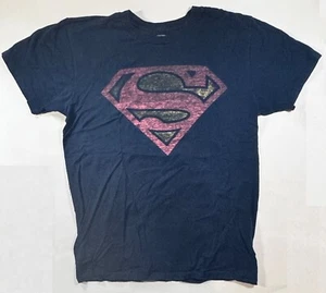 Official DC Comics Superman Classic Logo T-Shirt Mens Small Reverse Print - Picture 1 of 4