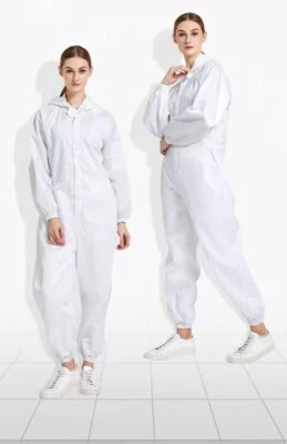 Unisex ESD Anti-static Coveralls Clothes Hood Lab Jacket Coat Unisex S-7XL - Image 1 of 4