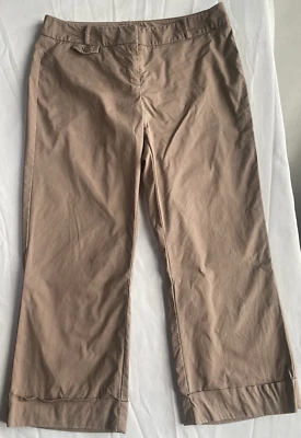 New York And Company Stretch Women Pants Size 4 Tan Cuffed - Image 1 of 4