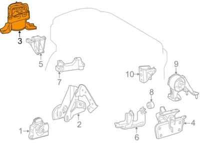 Montaje de motor derecho pasajero original OEM para Toyota RAV4 13-18 Foto 1 de 2