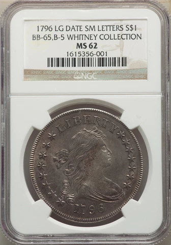 1796 DRAPED BUST $1 NGC MS 62 Cover