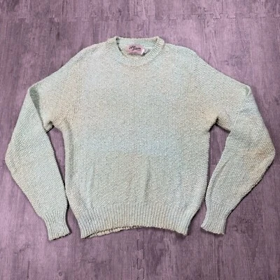 SUÉTER JERSEY DE COLECCIÓN NICK RISK GRUESO TEJIDO ALGODÓN HECHO EN EE. UU. ESPUMA DE MAR VERDE TALLA M Foto 1 de 4