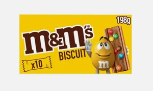 M&M'S CHOCOLATE BISCUIT BAR - 198G -10 BARS INSIDE- CRISPY SHELLS CANDY COOKIE - Picture 1 of 1