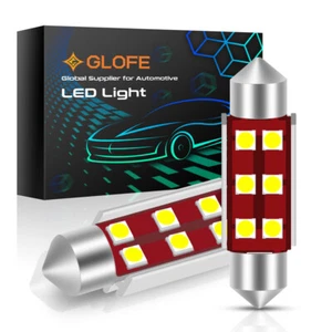 2PC GLOFE White LED Ceiling Dome Light Bulbs Canbus for Chevrolet 41MM 578 212-2 - Picture 1 of 12