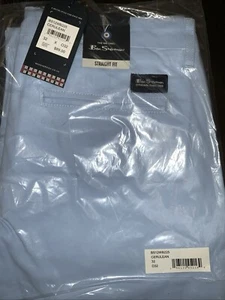 NEW Ben Sherman Pants, Straight Leg Stretch Fit, Light Blue, Chino NWT. 32x32 - Picture 1 of 2