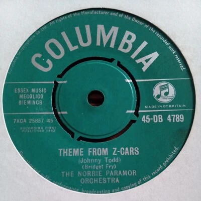 Norrie Paramor - Theme from Z Cars - 7" Vinyl - 1962  - Columbia Records  - Image 1 of 2