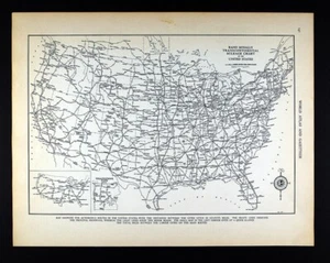 1937 McNally Map United States Auto Routes Distance Chart New York San Francisco - Picture 1 of 4