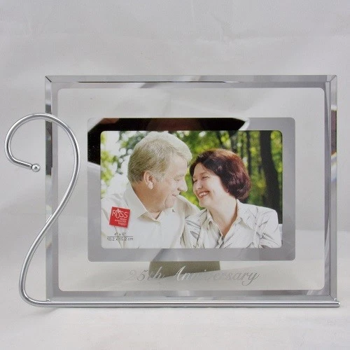 Russ 25th Anniversary Metal & Glass Photo Frame - Image 1 of 1