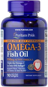 One Per Day Omega-3 Fish Oil 1360 mg (950 mg Active Omega-3)-90 Softgels - Picture 1 of 1