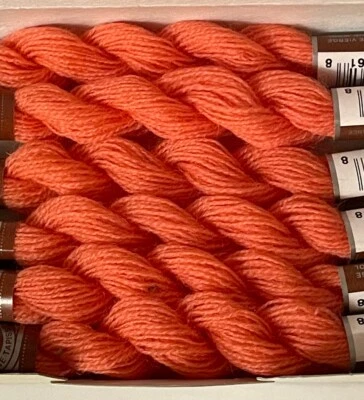 DMC Wool Embroidery Floss Broder Medicis Coral 8134 27.3yd Skein Box Of 6 - Image 1 of 4