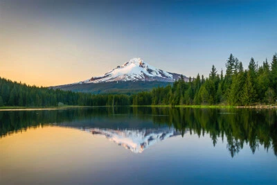 Arte de pared con impresión de paisaje para el hogar Lake Forest Mountain Sky Forest - PÓSTER 20"x30" Foto 1 de 3
