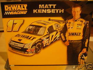 2008 MATT KENSETH "DEWALT RACING" #17 NASCAR SPRINT CUP SERIES POSTCARD
