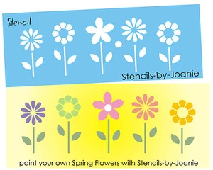 Wildflower Stencil Happy Joy Spring Garden Border Cottage Porch DIY Signs Joanie - Picture 1 of 4