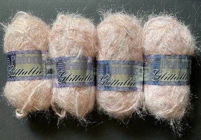 4 Patons Glittallic Yarn Skein Rose Glow Pink Bulky 66415 Lot #2 - Image 1 of 4