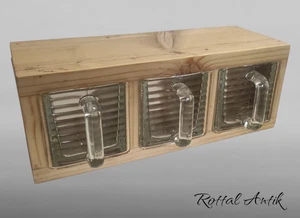 147252 Antique 3 Tier BACKING SHELF Glass Storage Drawers in Wood for Free Display - Picture 1 of 5