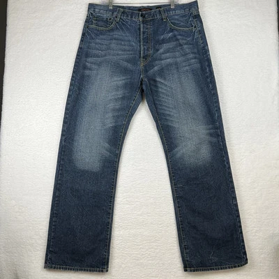 VTG Y2K Ed Hardy Christian Audigier Panther Embroidered Jeans 40x34 Measured - Image 1 of 4