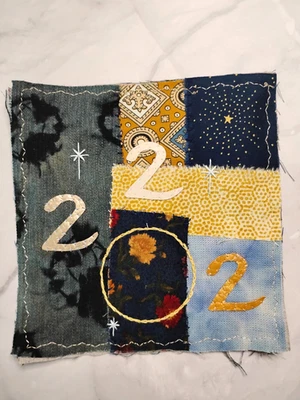 Colorful Handmade Art Patch Angel Numbers 222 Patchwork 6"x6" - Image 1 of 3