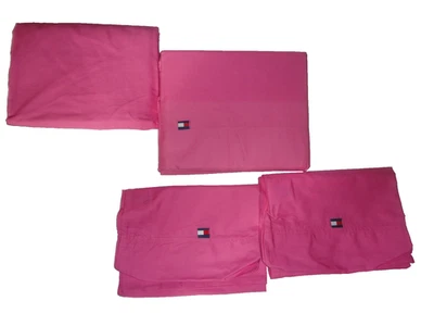 JUEGO COMPLETO SÁBANAS ALGODÓN PEINADO TOMMY HILFIGER ROSA (4P) Foto 1 de 4