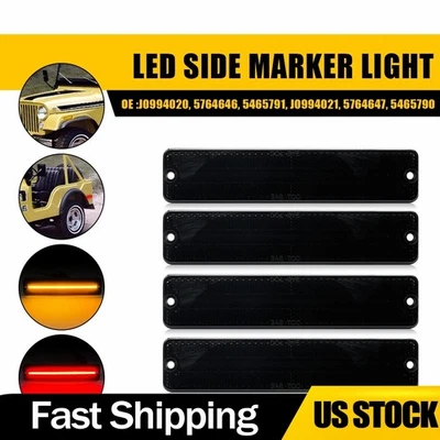 Luz indicadora lateral LED frontal traseira 4 peças para Jeep Cherokee CJ5/6/7 J10/20 Pickup - Imagem 1 de 4