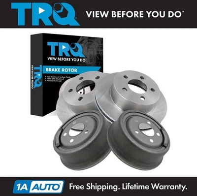 Juego de rotores de freno delanteros y traseros TRQ para Jeep Cherokee 1999-2001 Wrangler 1999-2006 Foto 1 de 4
