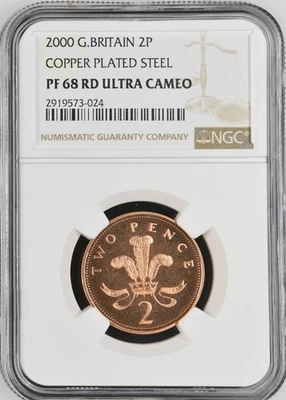 2000 Great Britain 2 Pence Proof NGC PF 68 RED - Image 1 of 3