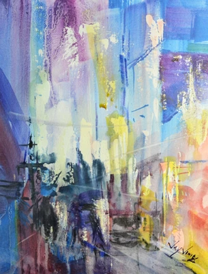 Original Cityscape Watercolor Painting by Jay Jack Jung (b. 1955) Signed | COA - Image 1 of 3