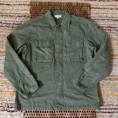 J. CREW Wallace & Barnes Canvas Button Down Work Shirt Green Men's Size XL - Image 1 of 3