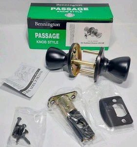 Lot 6 passage door knob style, 0il rubbed bronze 2-3/8" or 2-3/4" adjustable New - Picture 1 of 24