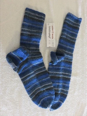 Herren-Strick-Strümpfe, blau (siehe Foto), Größe 48 - 49, handgestrickt, NEU! - Bild 1 von 2
