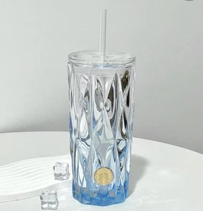 New 2024 China Starbucks Diamond 18oz Glass Straw Cup Tumbler - Picture 1 of 4