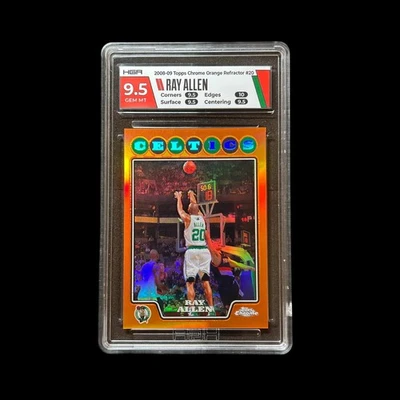 RAY ALLEN HGA 9.5 2008-09 TOPPS CHROME #20 ORANGE REFRACTOR 375/499 CELTICS - Image 1 of 2