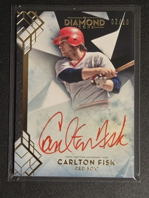 2020 Topps Diamond Icons Baseball Red Ink Carlton Fisk Autograph Auto /10 - Image 1 of 4