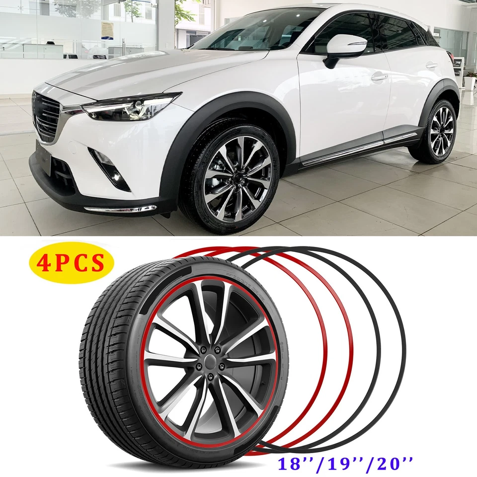 Para Mazda CX-3 CX-5 CX-9 4 PCS Protetor de Aro de Roda de Liga Leve Rodas Tampa do Aro do Cubo - Imagem 1 de 4