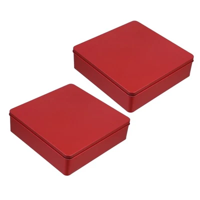  2 scatole di caramelle: contenitore quadrato in metallo con coperchio ermetico - Immagine 1 di 4