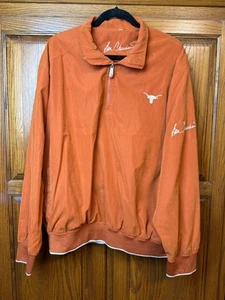 NCAA Texas Longhorns Jacket XL Ben Crenshaw Mens Orange Windbreaker 1/4 Zip - Picture 1 of 8