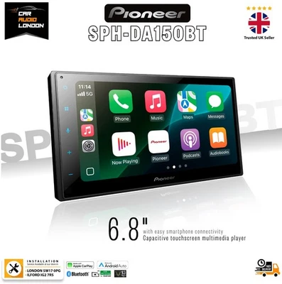 Pioneer SPH-DA150BT 6.8" Touchscreen Stereo Apple CarPlay Android Auto Bluetooth - Image 1 of 4
