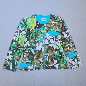 Joseph Ribkoff Damen Bluse mit durchgehendem Reißverschluss Größe M / L Blumenmuster Oberteil Stretch - Bild 1 von 22