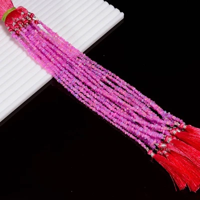 Piedras preciosas de ópalo etíope rosa cuentas lisas caídas 2X2 7X5 mm hilo 8" UGB-954 Foto 1 de 4