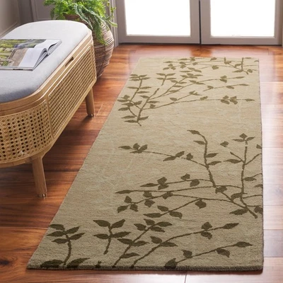 Alfombra de corredor Soho Collection - 2'6" x 8', verde y múltiple, lana y viscos hechos a mano... Foto 1 de 4