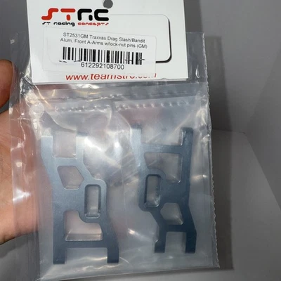 NEW STRC Alum Front A-Arm Gun Metal with lock-nut pins : Drag Slash / Bandit - Image 1 of 2